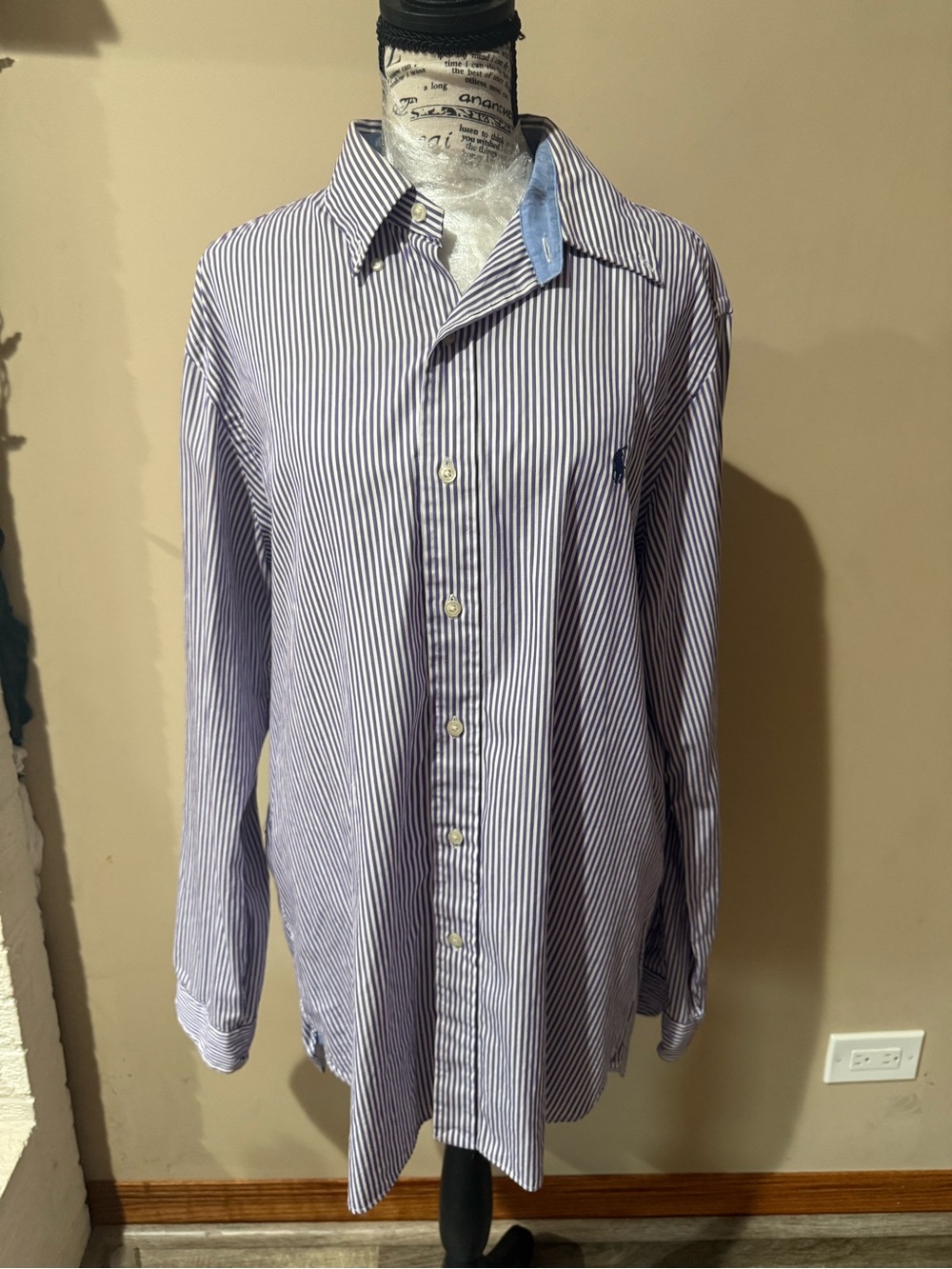 Ralph Lauren’s Purple and White Striped Button-Down Shirt